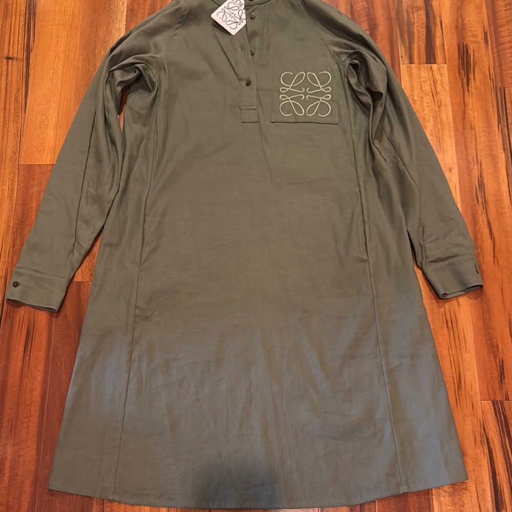 Loewe Olive Green Long Sleeve Dress